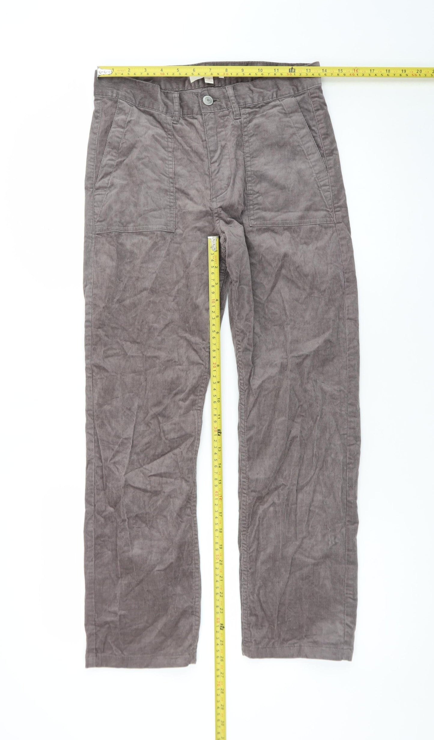 Marks and Spencer Per Una Women's Brown Corduroy Straight Trousers Size 10