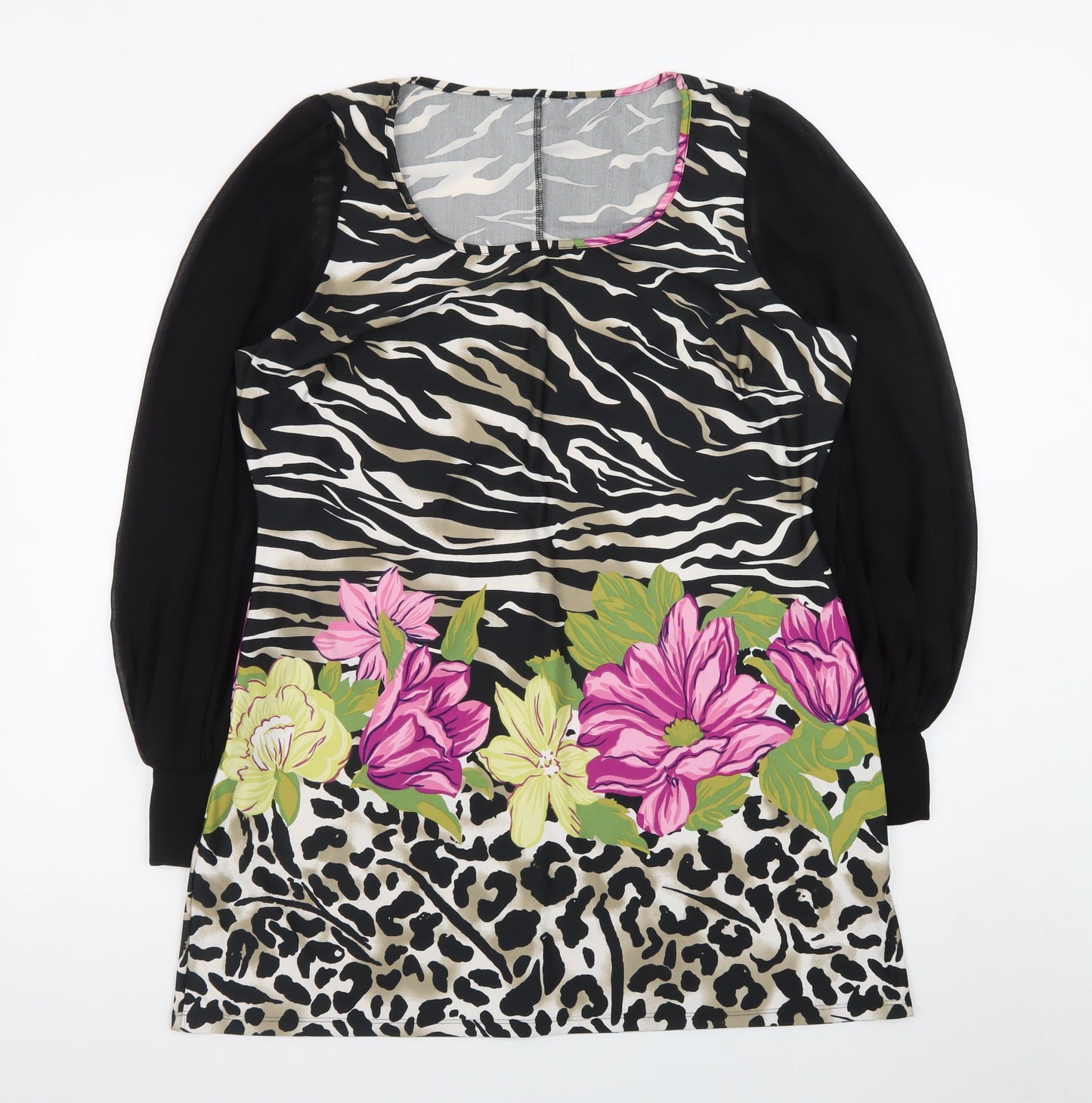 Debenhams Women’s Multicoloured Size 18 Shift Dress with Long Puff Sleeves