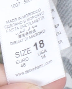 Debenhams Women’s Multicoloured Size 18 Shift Dress with Long Puff Sleeves