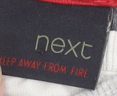 Next Teens Grey Striped Cotton V-Neck Jumper XS