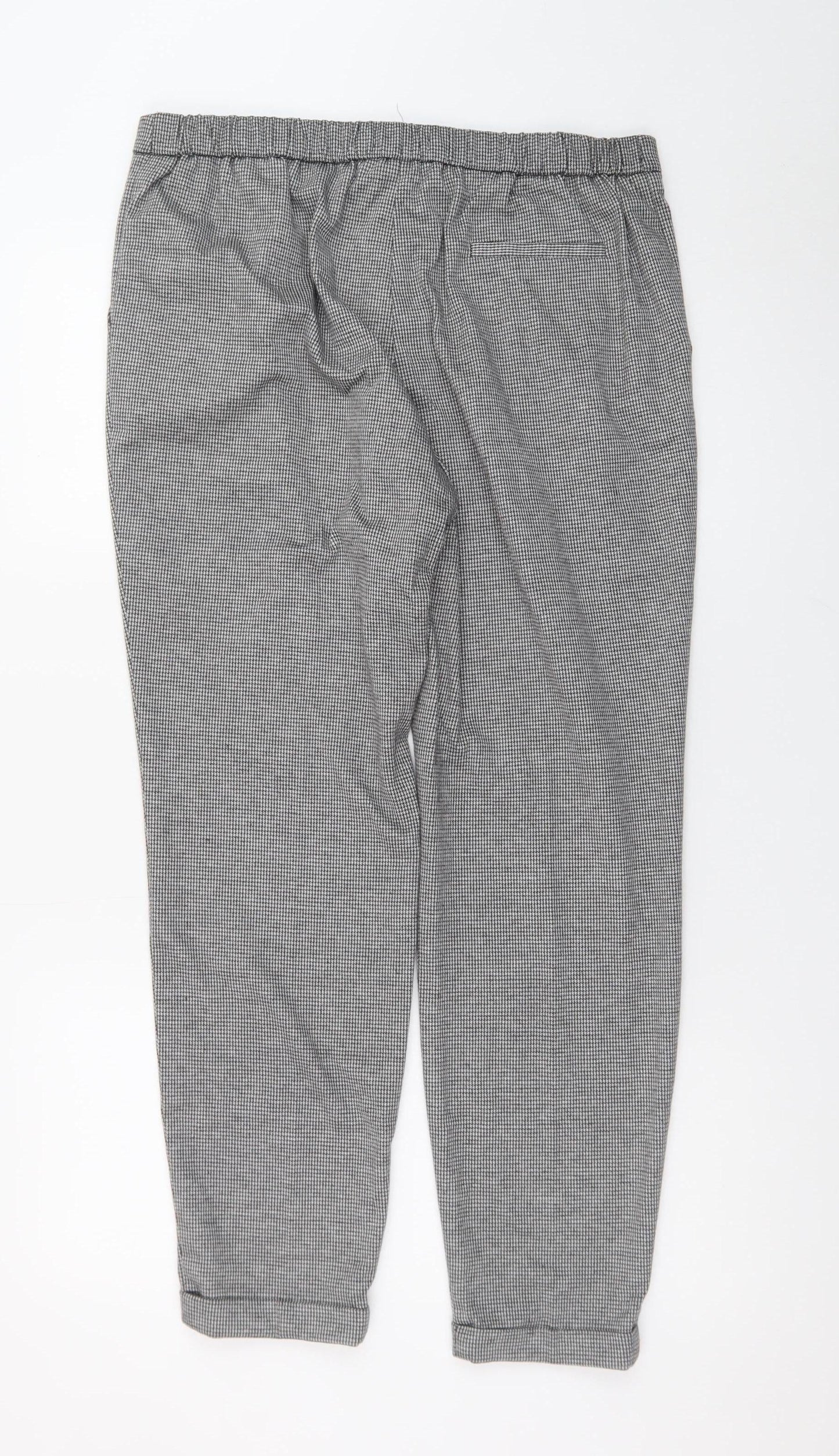 Atmosphere Women's Grey Houndstooth Tapered Trousers Size 14