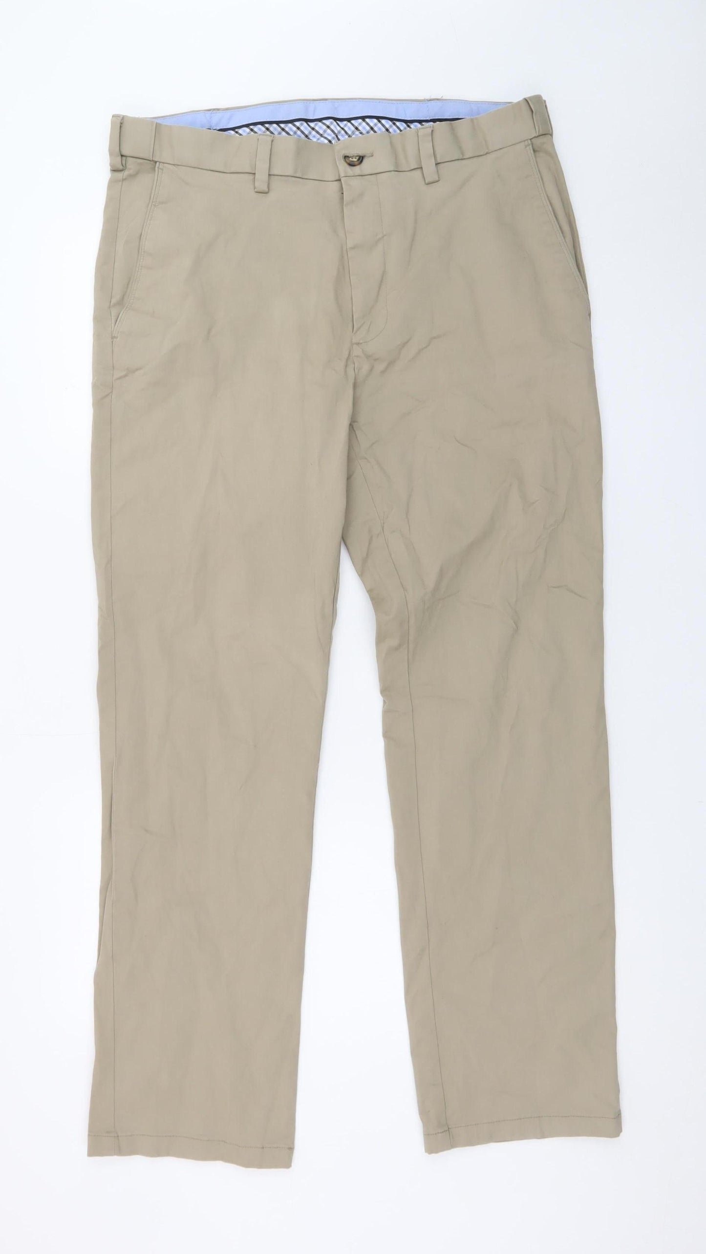 Dunnes Stores Men's Beige Chino Trousers 34W 31L Regular Fit