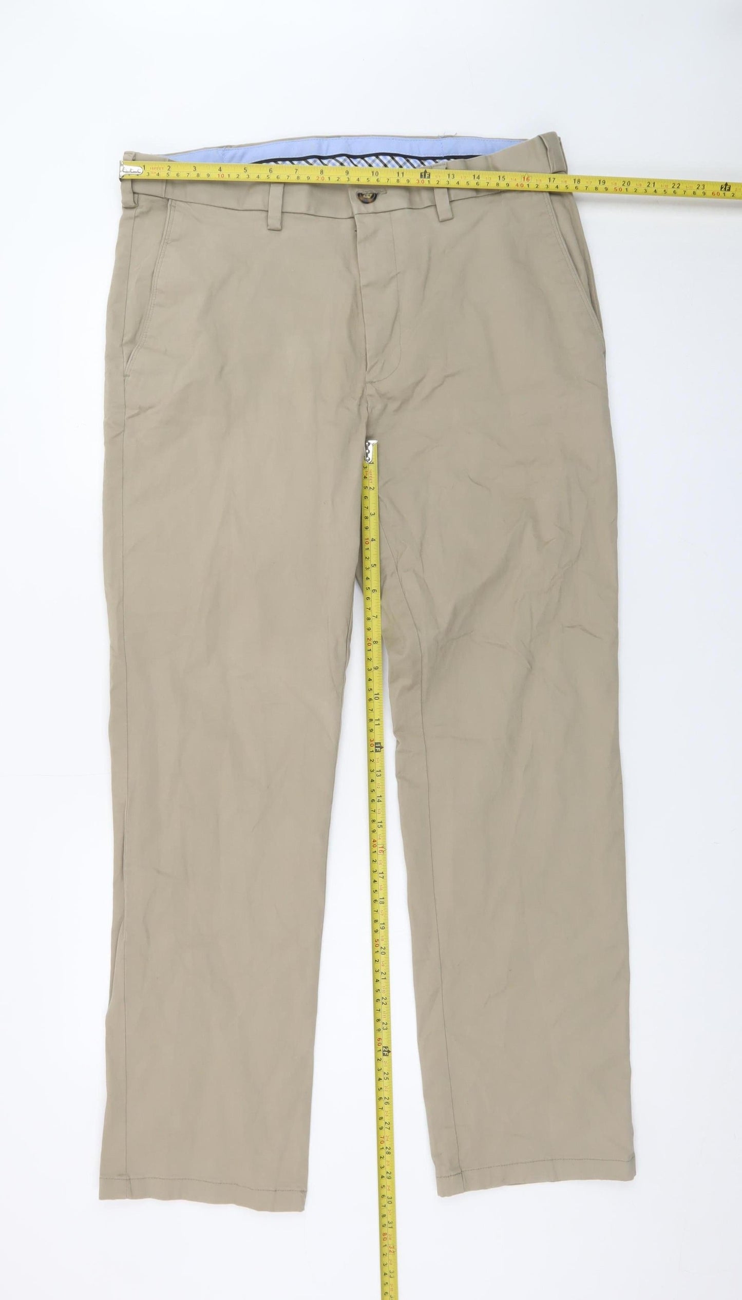Dunnes Stores Men's Beige Chino Trousers 34W 31L Regular Fit