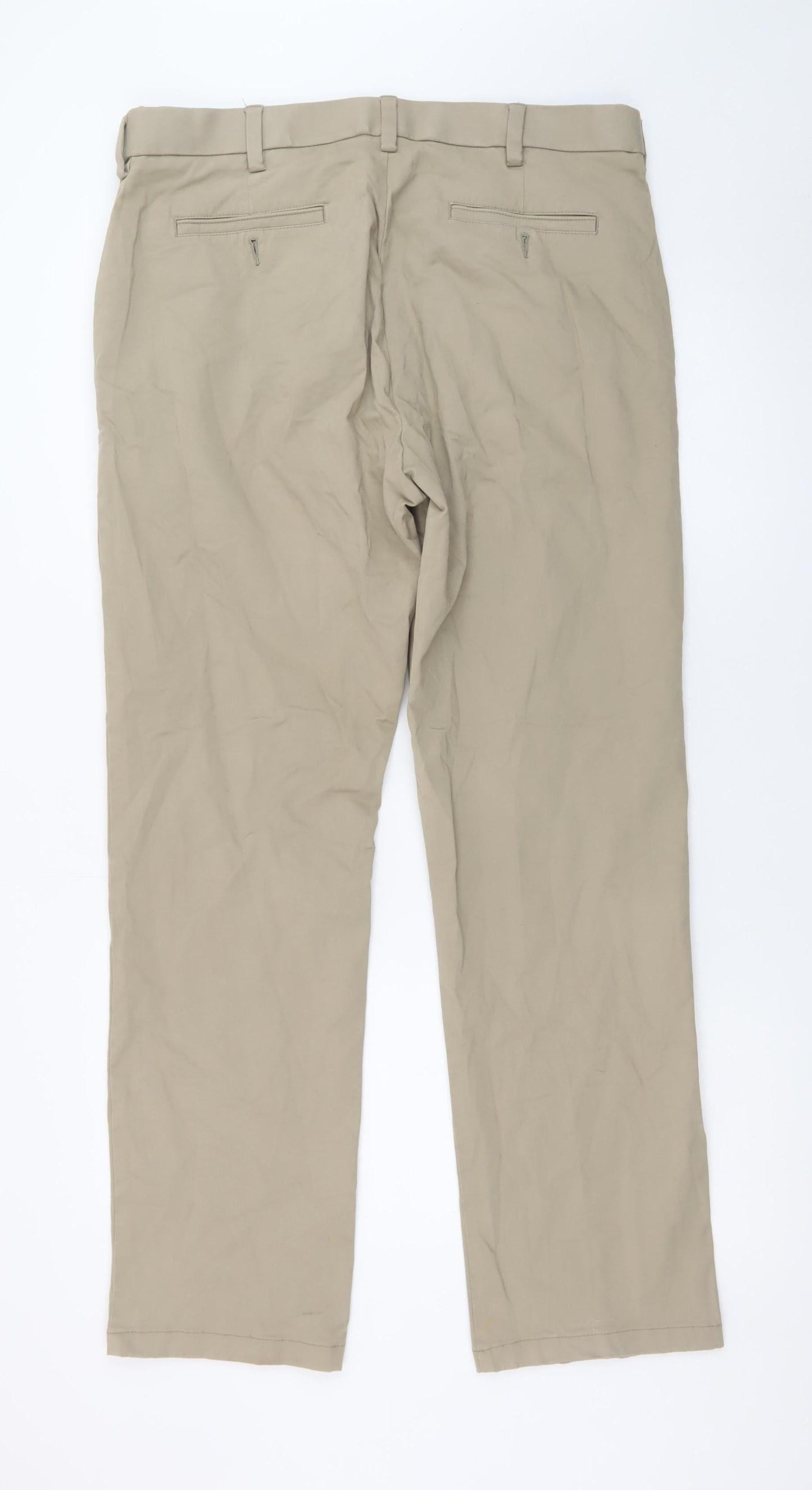 Dunnes Stores Men's Beige Chino Trousers 34W 31L Regular Fit