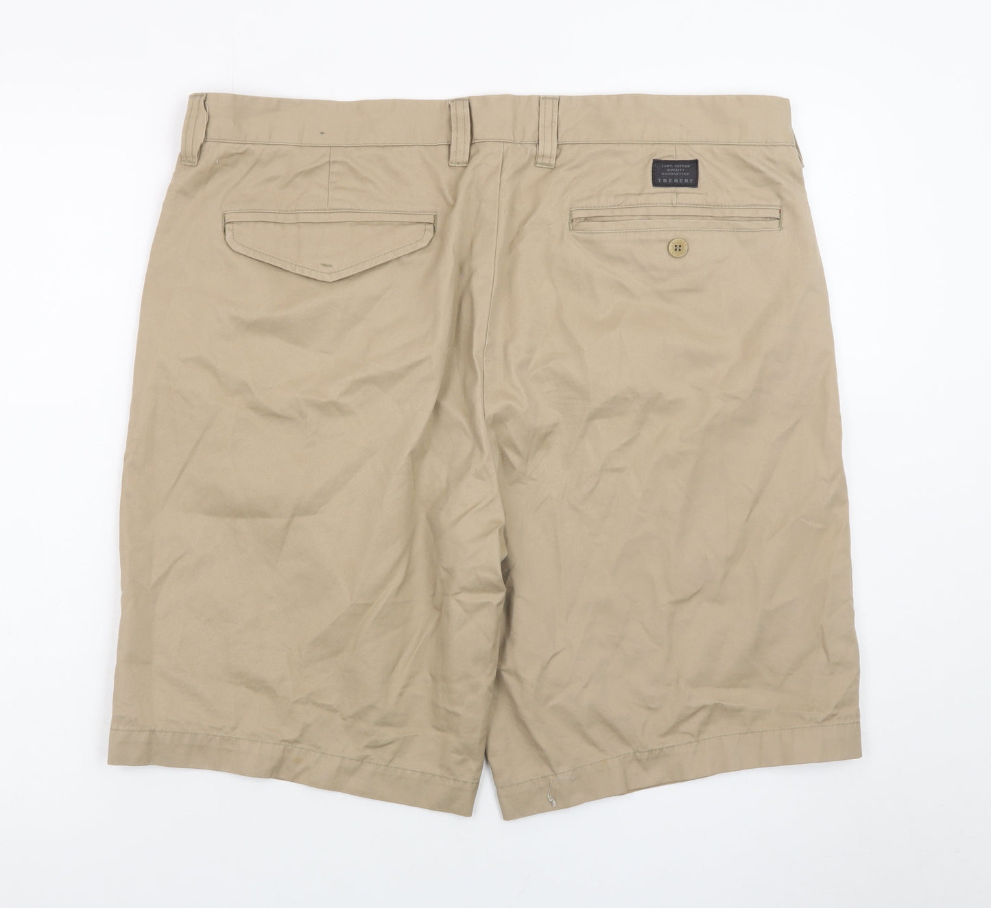 Trenery Men's Beige 38 Chino Shorts Cotton Regular Fit