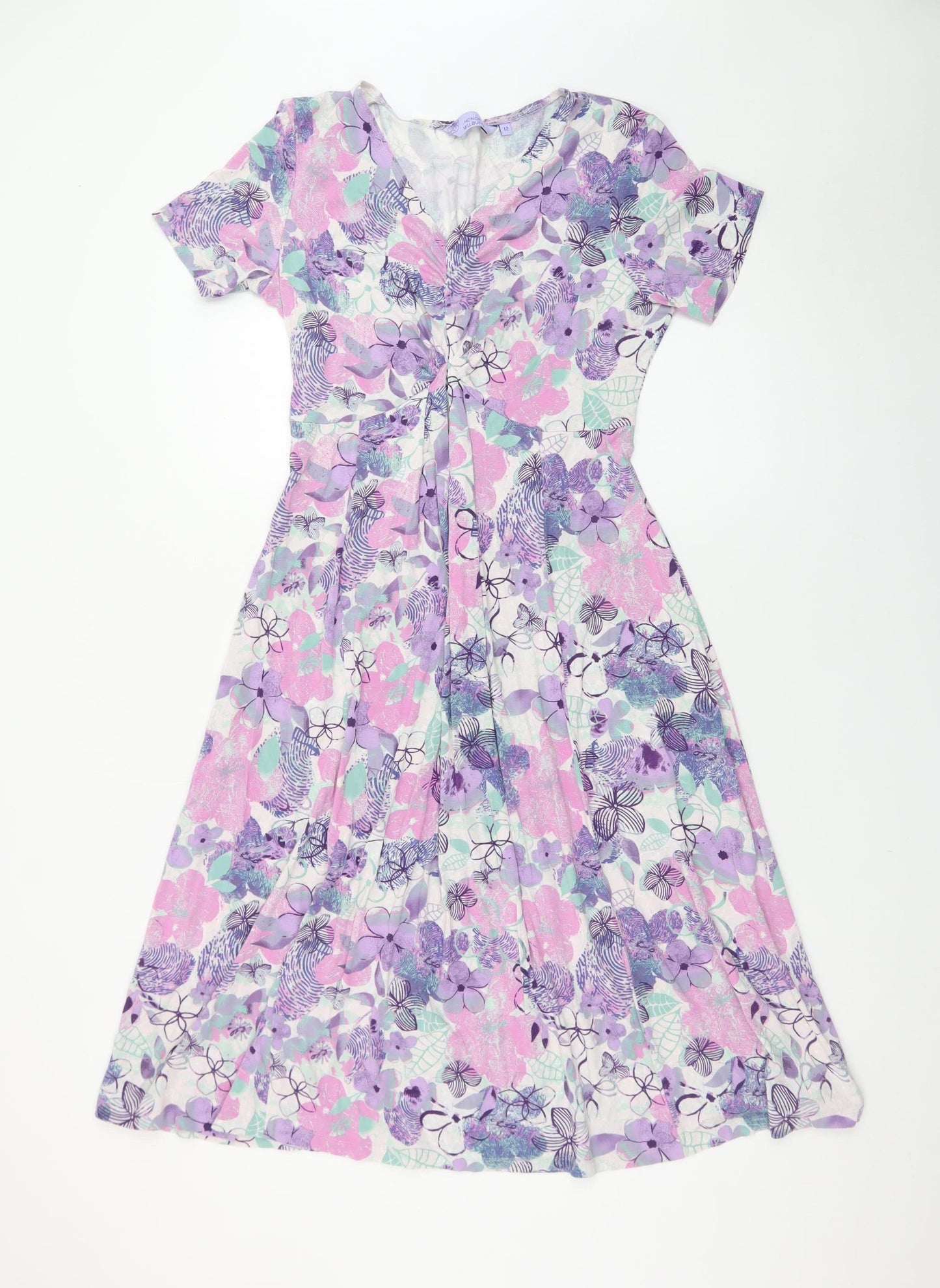 Honor Millburn Women’s Multicoloured Floral A-Line Jersey Dress Size 12