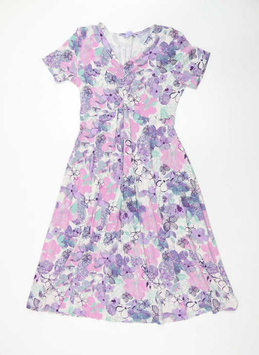 Honor Millburn Women’s Multicoloured Floral A-Line Jersey Dress Size 12