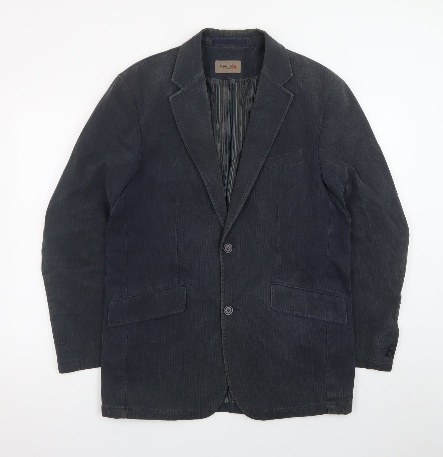 Remus Uomo Men’s Blue 38R Cotton Blazer Jacket