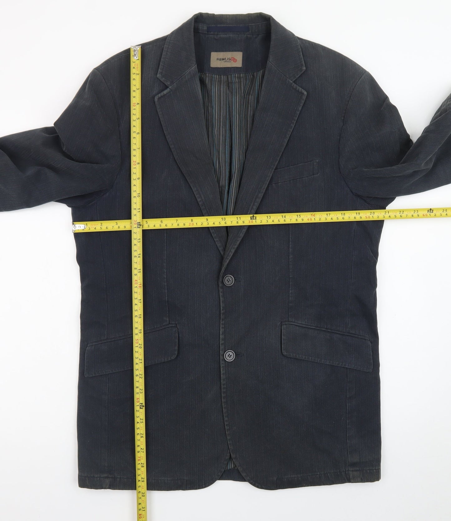 Remus Uomo Men’s Blue 38R Cotton Blazer Jacket