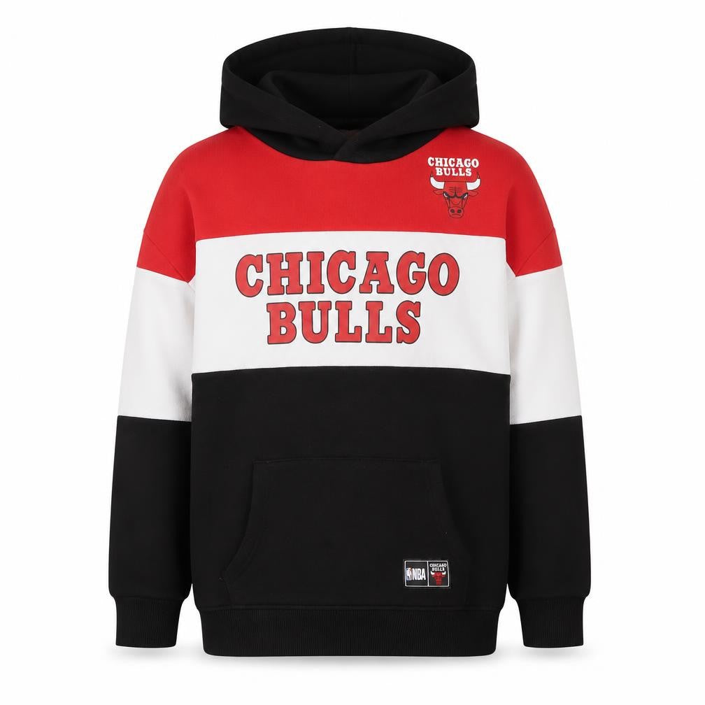 Primark Boys Black Red Chicago Bulls Pullover Hoodie 9-10 Years