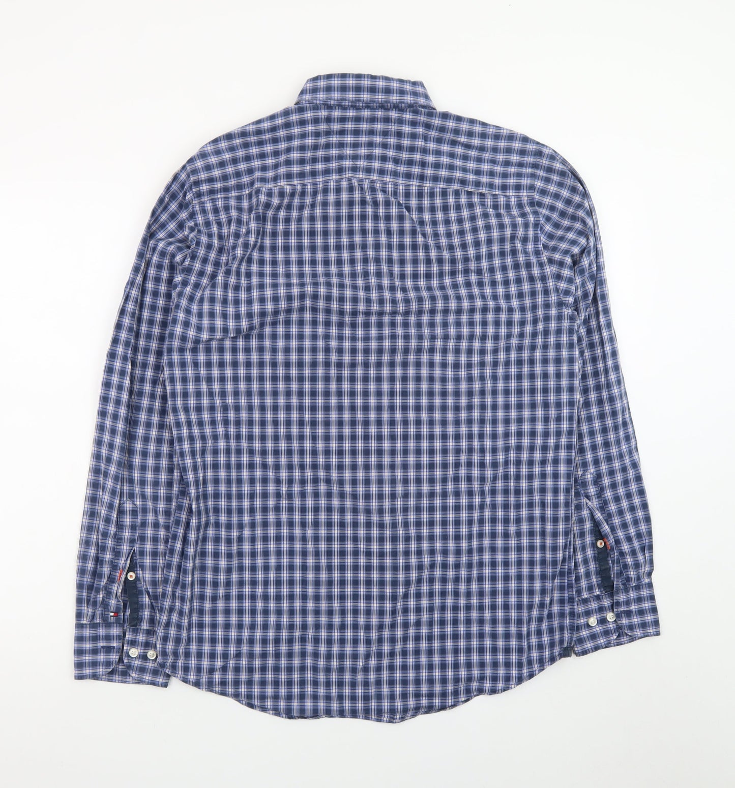 Tommy Hilfiger Men's Blue Check Button-Down Long Sleeve Shirt M