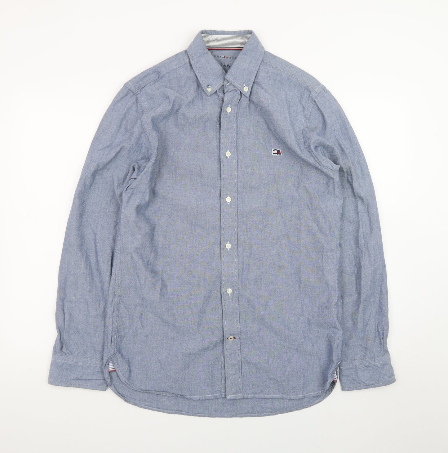 Tommy Hilfiger Men's Blue Oxford Cotton Button-Down Shirt S