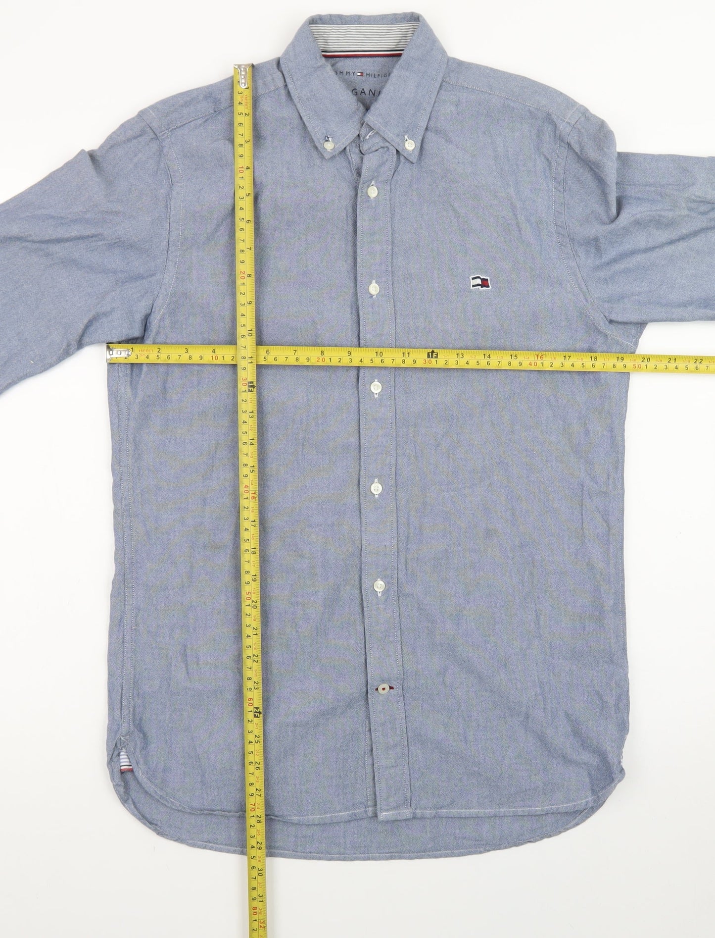 Tommy Hilfiger Men's Blue Oxford Cotton Button-Down Shirt S