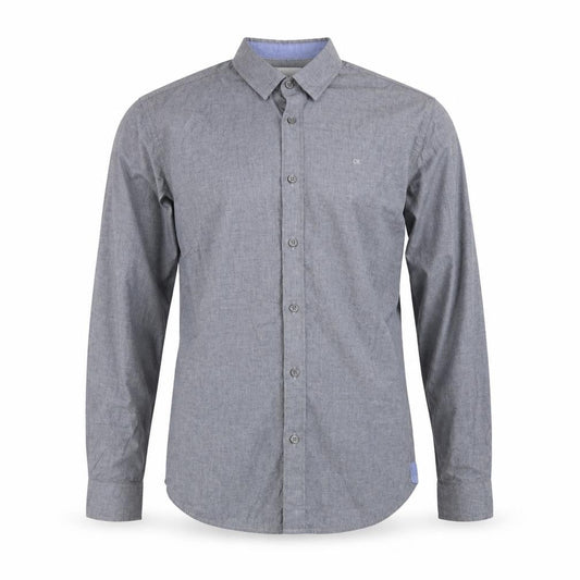 Calvin Klein Jeans Men's Grey Slim Fit Long Sleeve Button-Up Shirt S