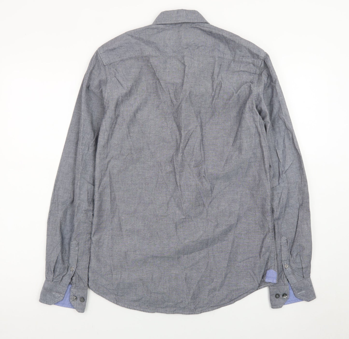 Calvin Klein Jeans Men's Grey Slim Fit Long Sleeve Button-Up Shirt S