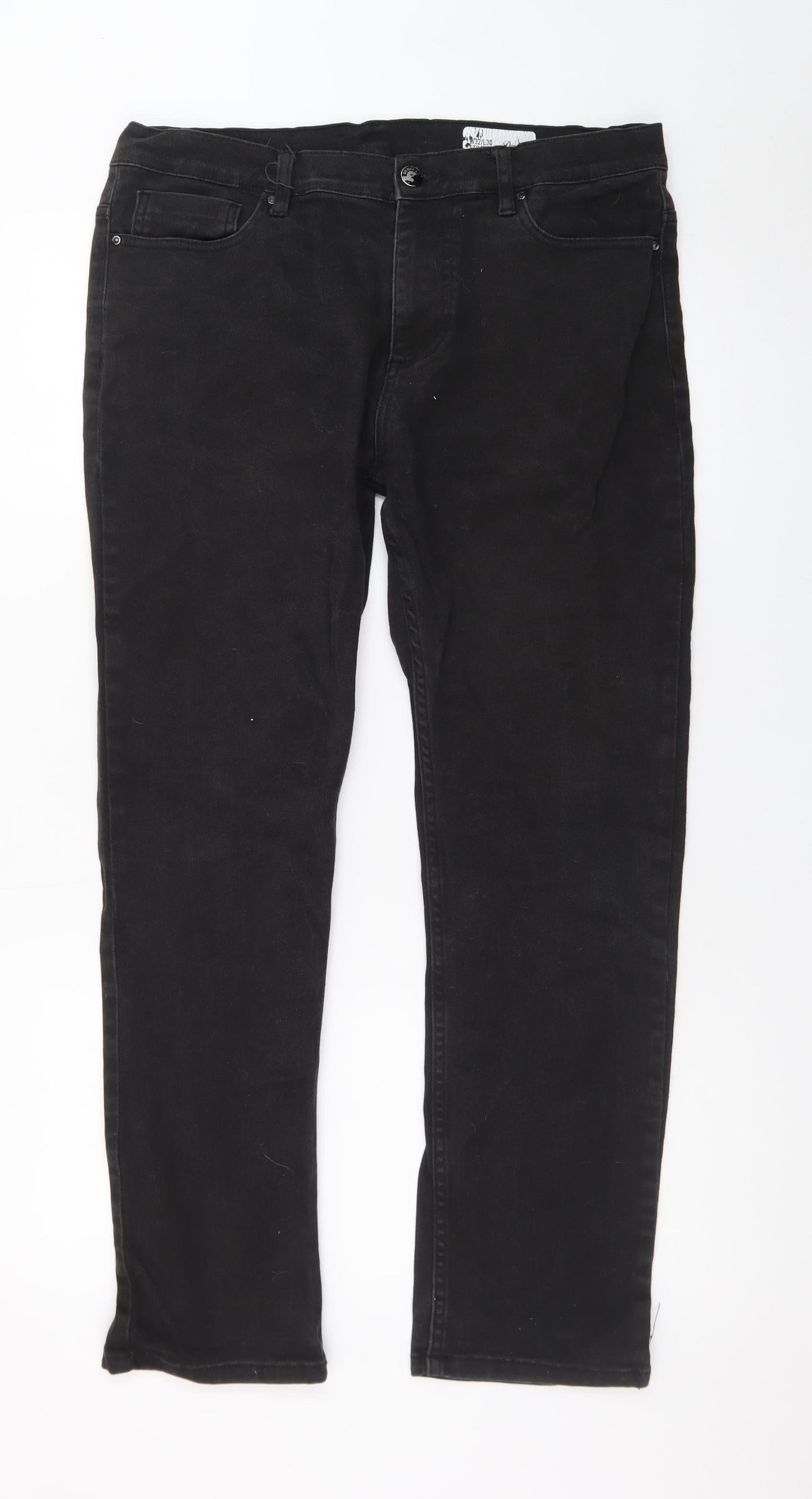 Denim Co. Men’s Black Straight Leg Jeans W32 L30 Regular Fit