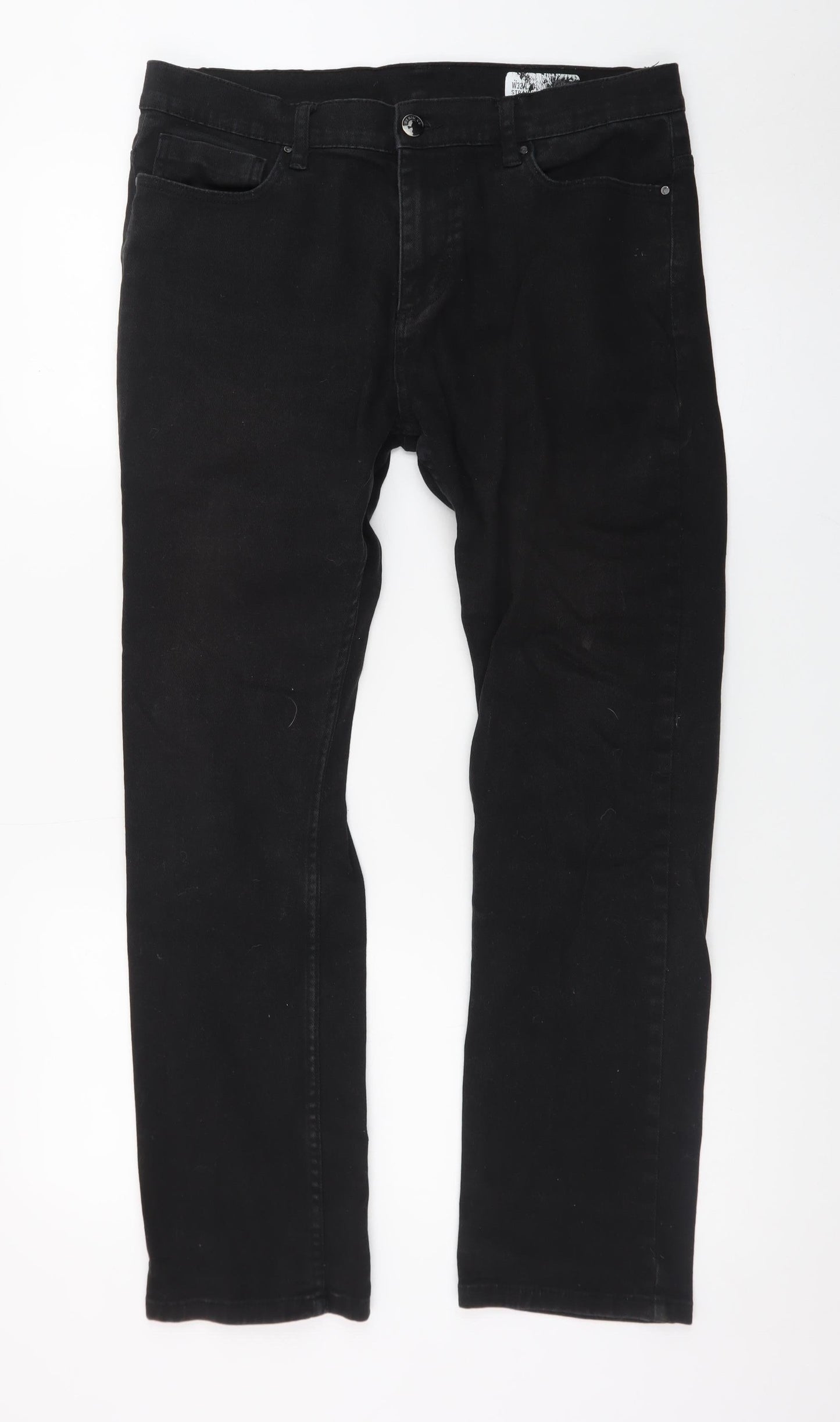 Denim Co. Men's Black Straight Jeans 32W 30L Regular Fit