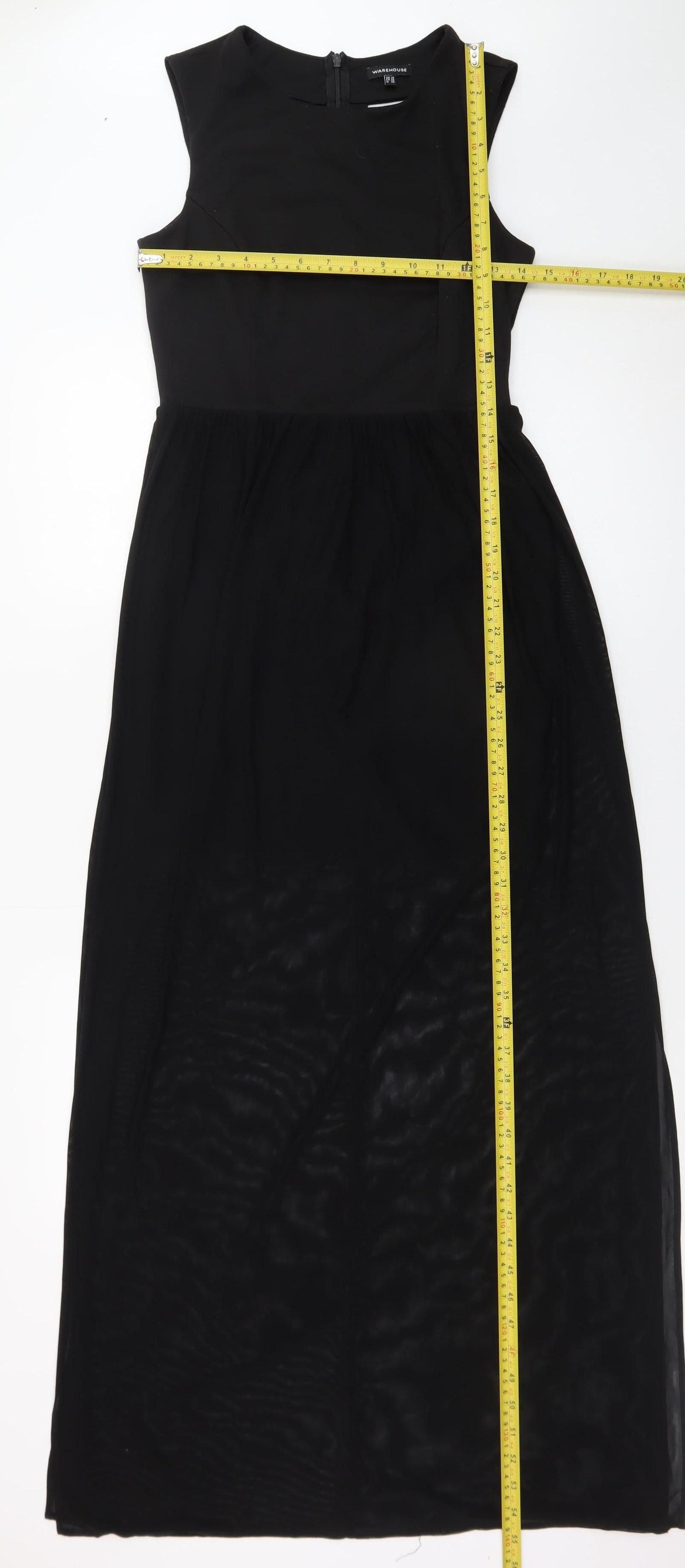 Warehouse Women’s Black Maxi Dress Size 10 Sleeveless Formal