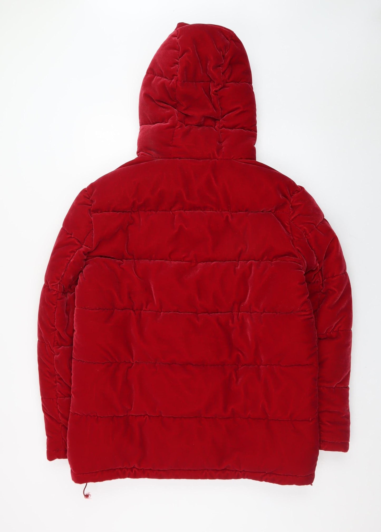 Marks and Spencer Womens Red Size 12 Velvet Puffer Jacket