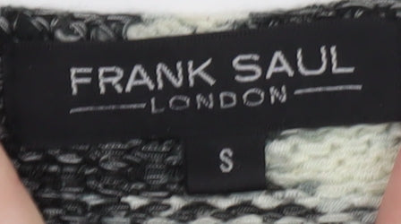 Frank Saul Women's Grey Knit Cardigan Small V-Neck 3/4 Sleeve