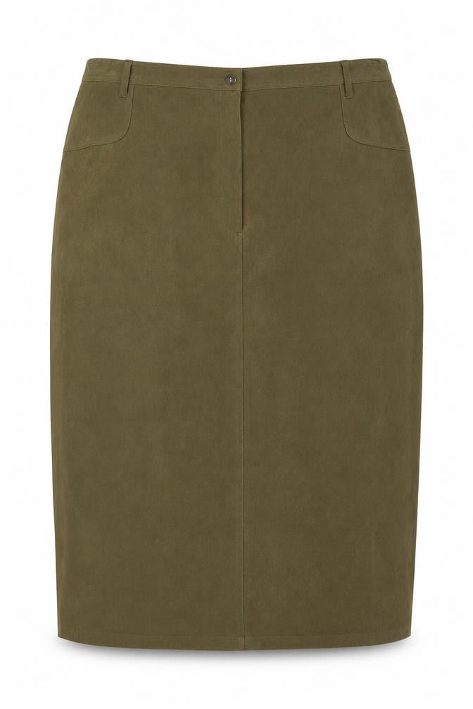 Elvi Women's Green Size 26 Pencil Skirt Knee Length Polyester