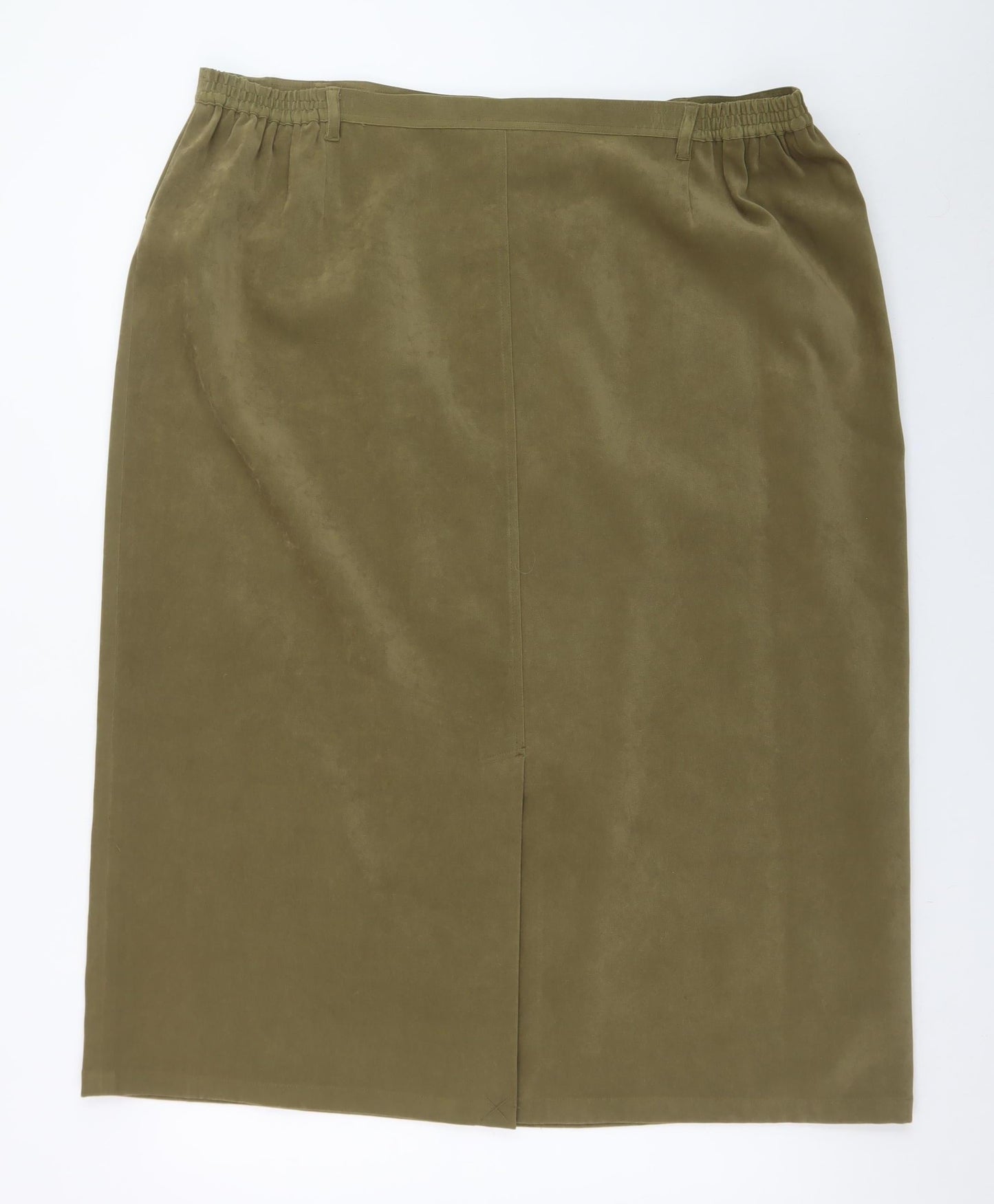 Elvi Women's Green Size 26 Pencil Skirt Knee Length Polyester
