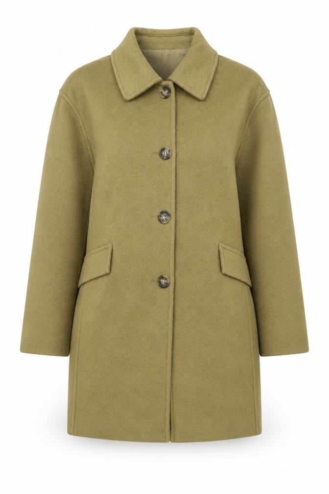 Marks & Spencer Women's Beige Wool Blend Petite Coat Size 12