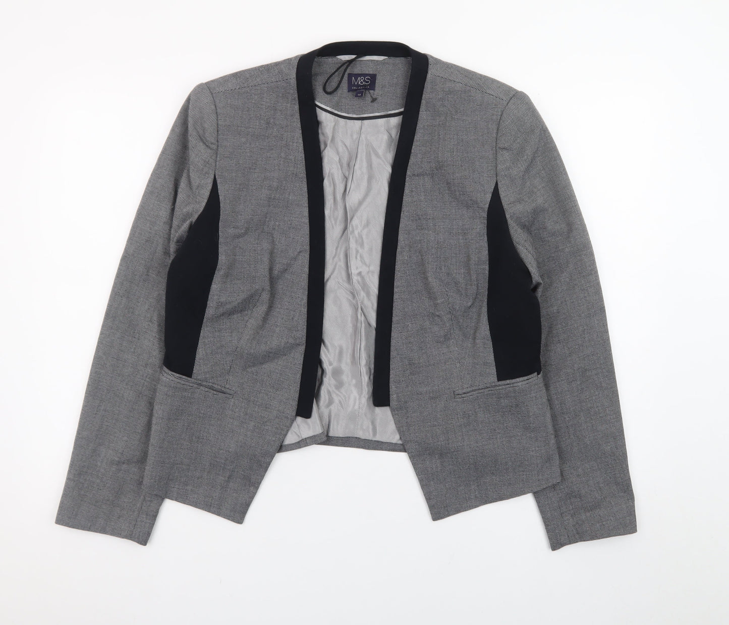Marks and Spencer Women’s Grey Blazer Size 14 Regular Fit Work Jacket