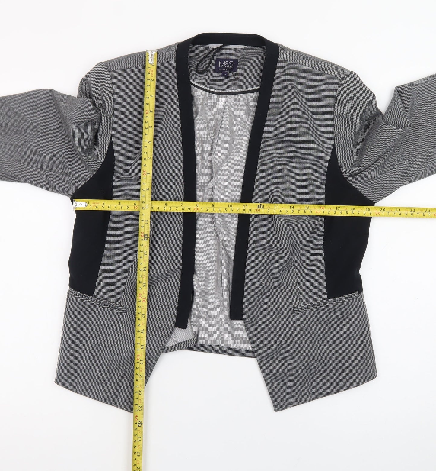 Marks and Spencer Women’s Grey Blazer Size 14 Regular Fit Work Jacket