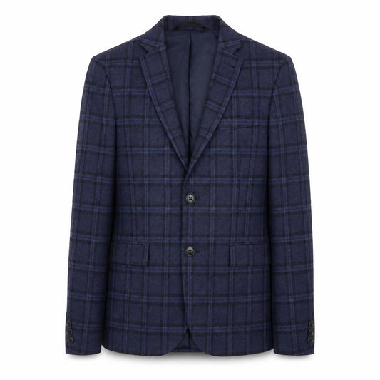 Next Teens Blue Check Blazer Size 4 Regular Fit Lined Jacket