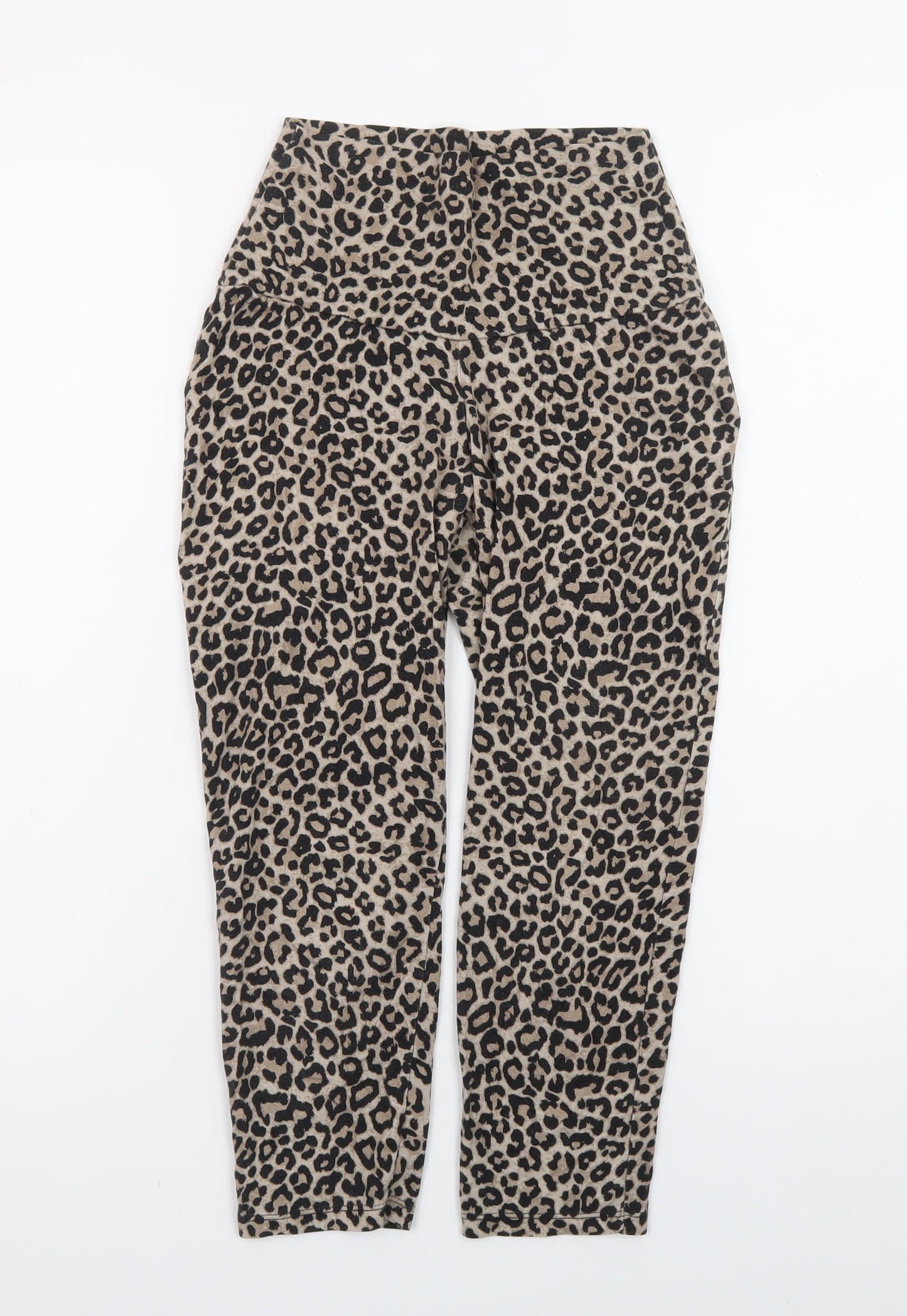 Mint Velvet Women’s Beige Animal Print High Rise Ankle Leggings S