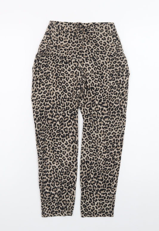 Mint Velvet Women’s Beige Animal Print High Rise Ankle Leggings S