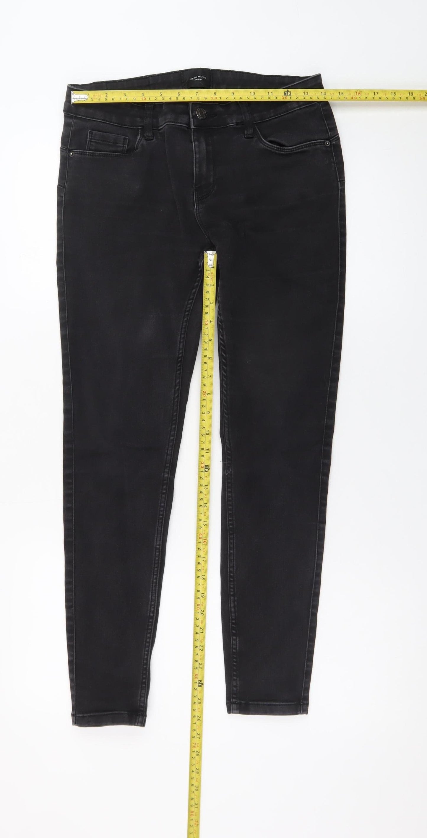 Vero Moda Women's Black Skinny Jeans M 30in Slim Fit Denim