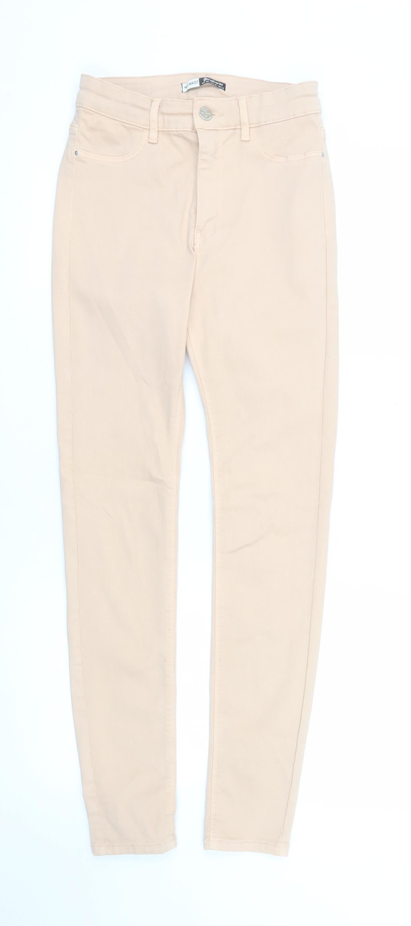 Stradivarius Women’s Beige High Waist Skinny Jeans Size 10