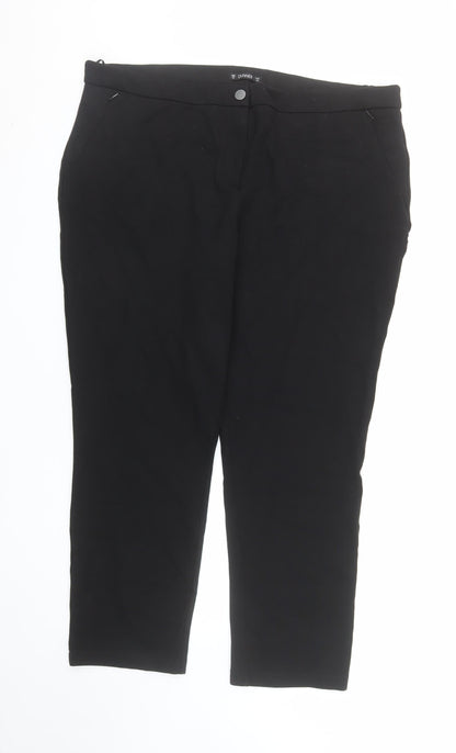 Additional front view of Dunnes Women’s Black Stretch Trousers, size UK 20 Plus, Fit