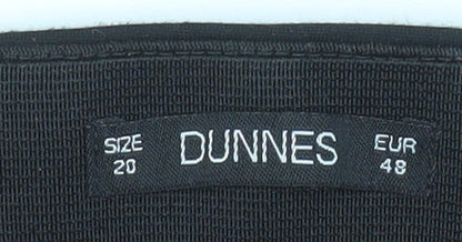 Brand and care label for Dunnes Women’s Black Stretch Trousers, size UK 20 Plus, Fit