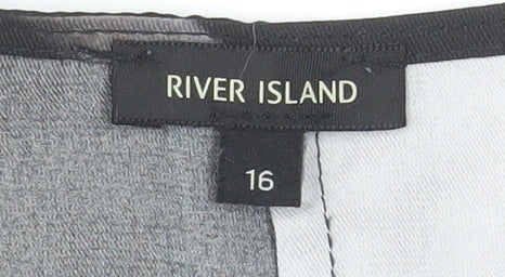 River Island Women’s Multicoloured V-Neck Tunic Blouse Size 16