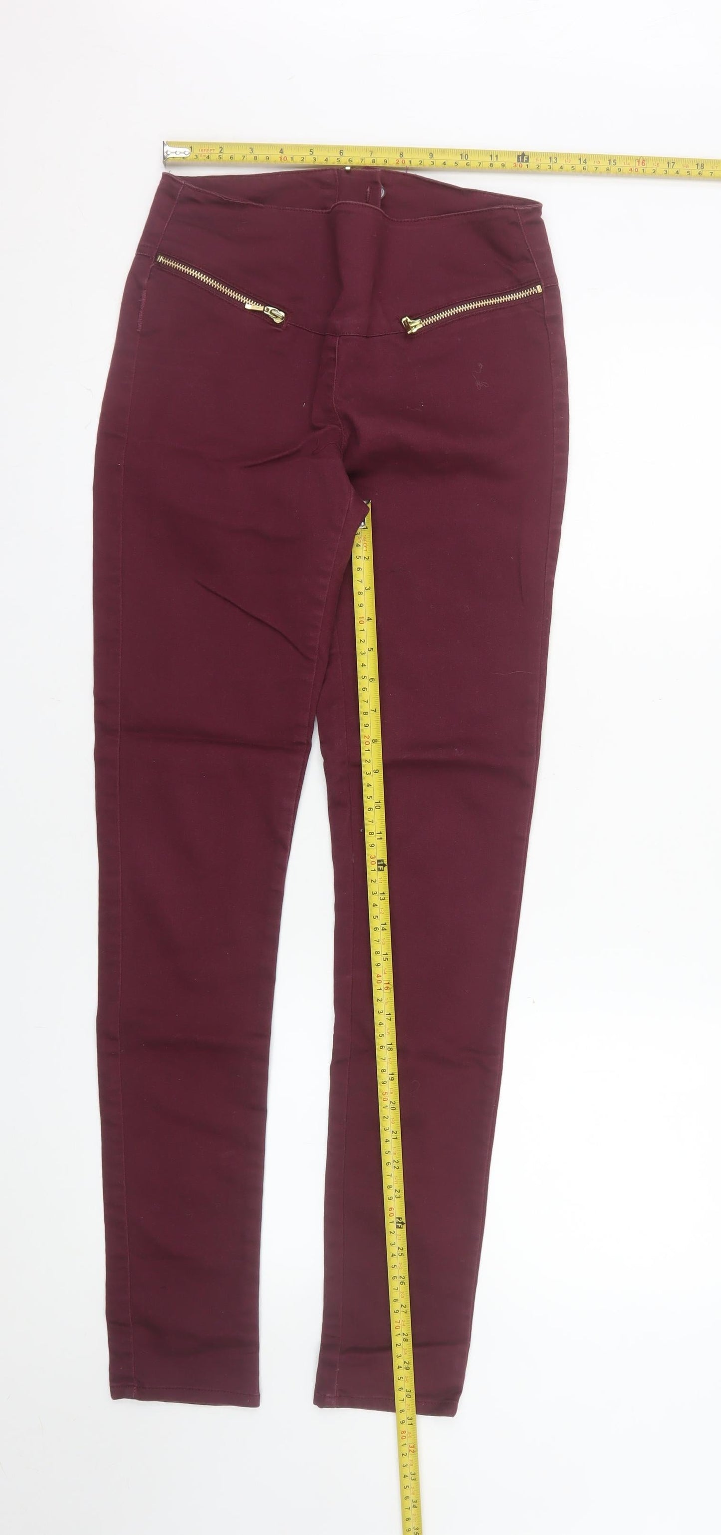 VERO MODA Women's Red Skinny Stretch Jeans XS Slim Fit Mid Rise