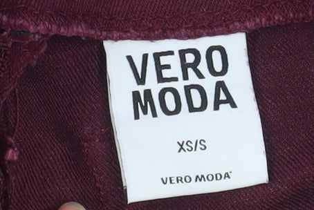 VERO MODA Women's Red Skinny Stretch Jeans XS Slim Fit Mid Rise