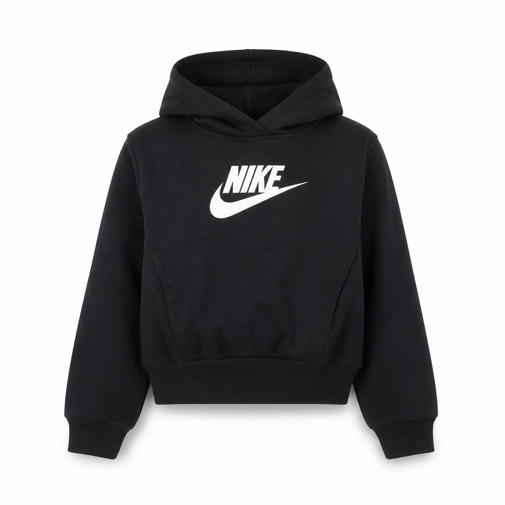 Nike Girls Black Pullover Hoodie Size 7-8 Years Fleece Logo Sweatshirt