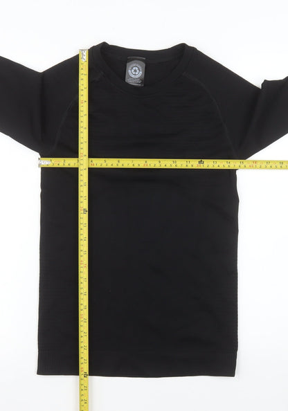Back view of Crivit Women's Black Long Sleeve Athletic T-Shirt, size 12