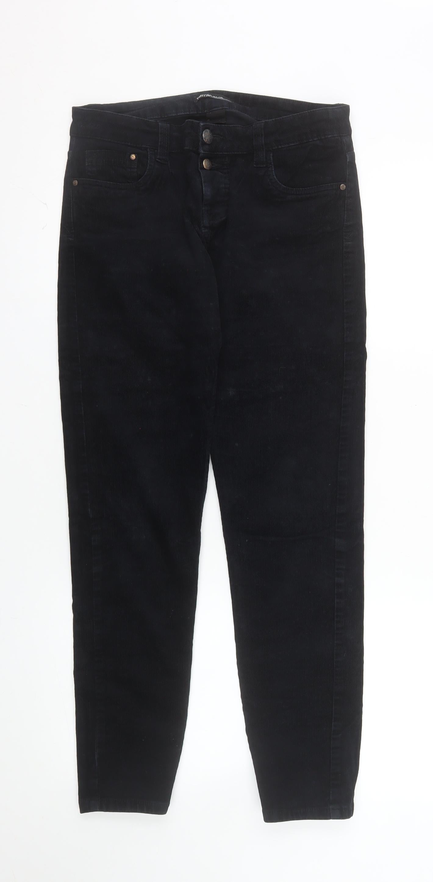 Terranova Women's Black Corduroy Skinny Trousers Size M