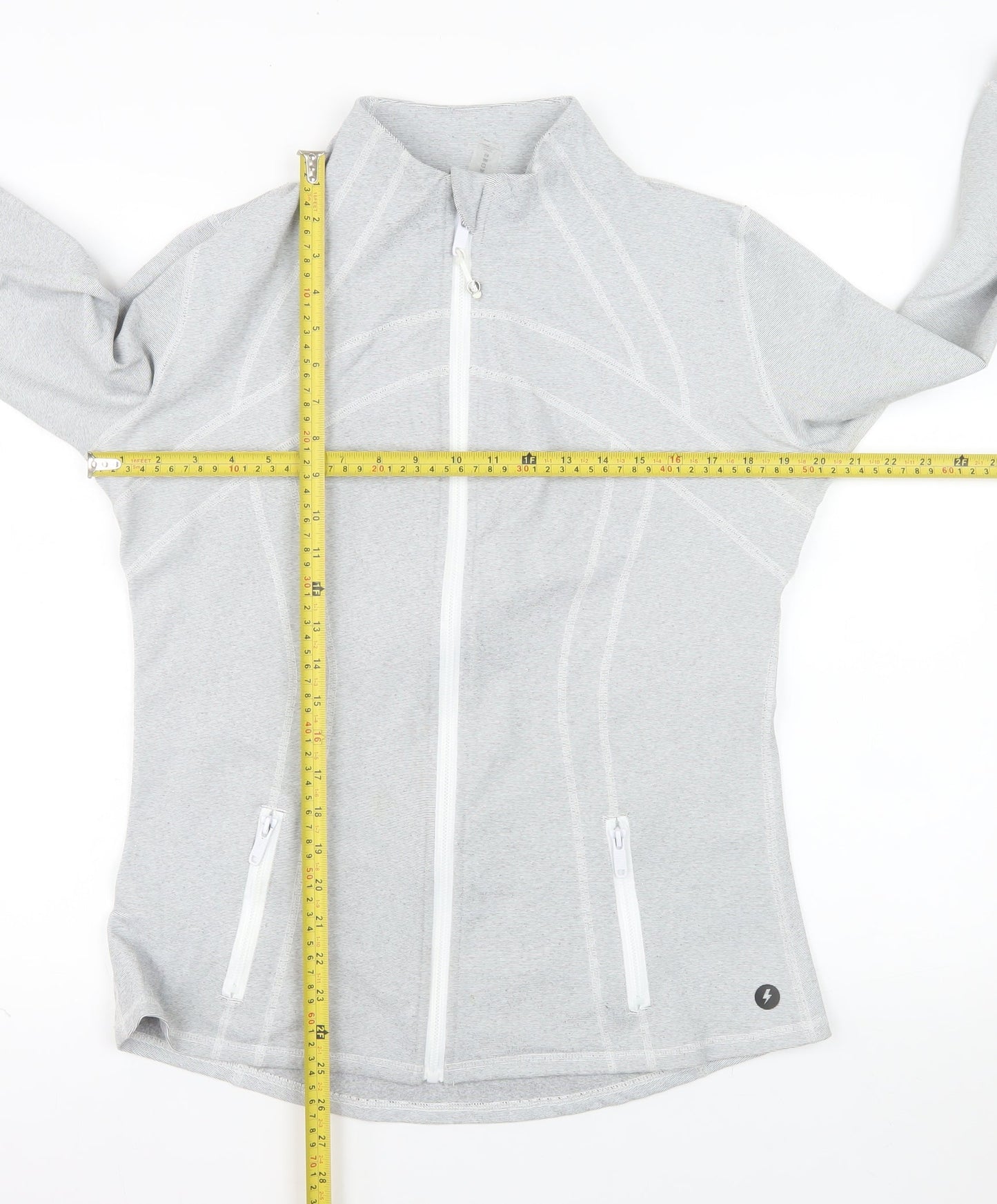 Powercut Women's Grey Full Zip Lightweight Jacket UK 14