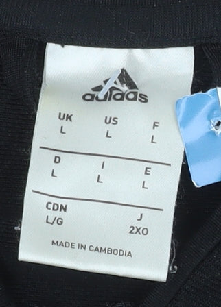 Adidas Women's Black Full Zip Bomber Jacket Size L Sportswear