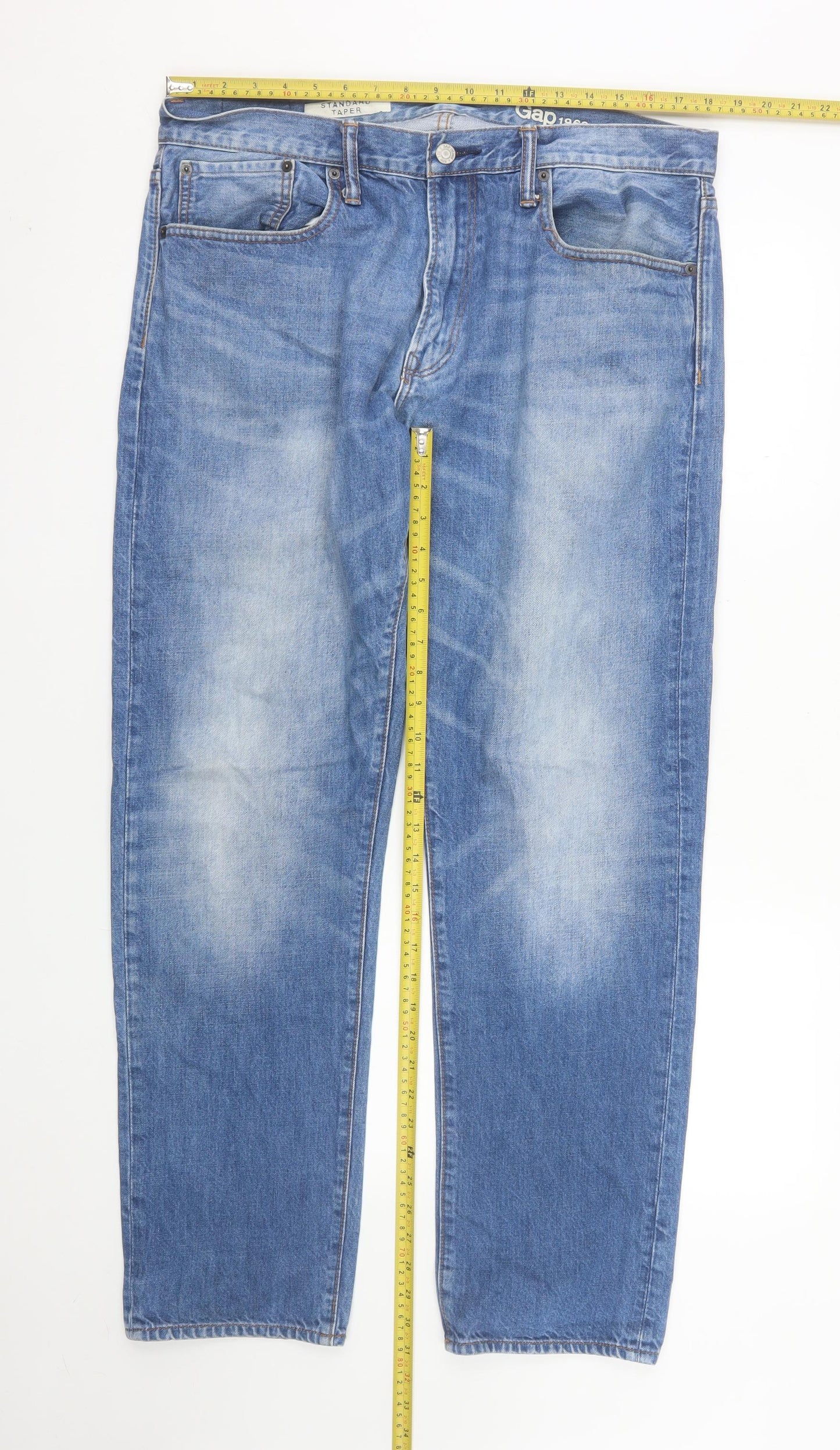 Gap 1969 Men's Blue Standard Tapered Denim Jeans Size 36X32