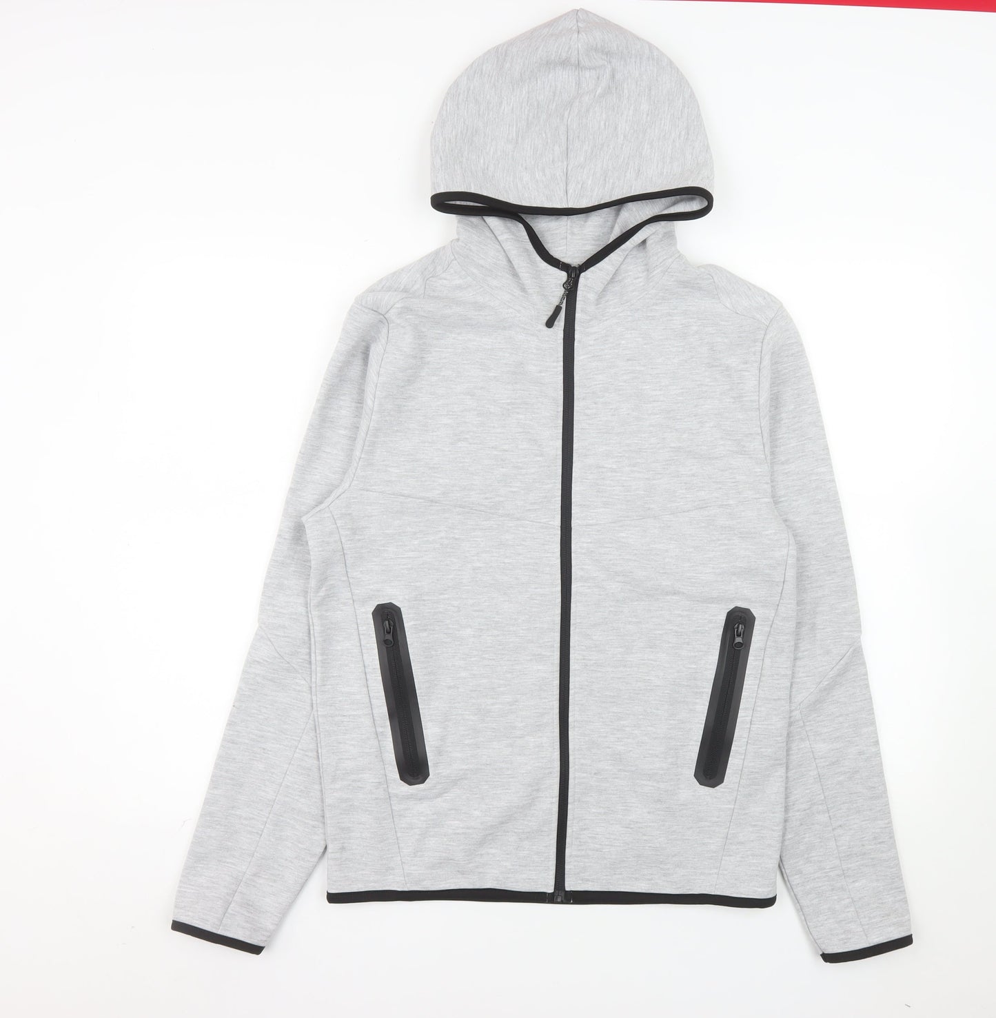 Jack & Jones Men's Grey Hooded Full Zip Jacket Size S
