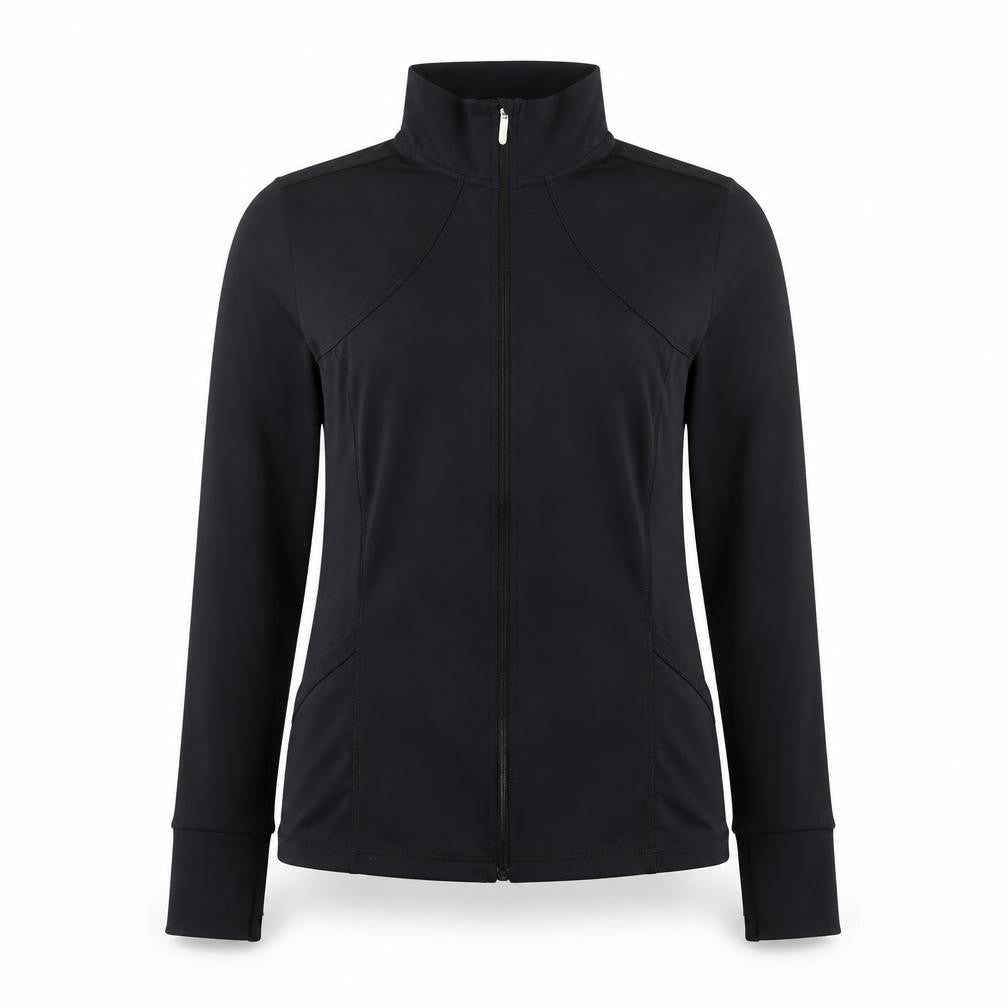 Apana Women's Black Full Zip Activewear Track Jacket Size L