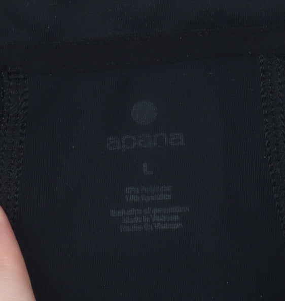 Apana Women's Black Full Zip Activewear Track Jacket Size L