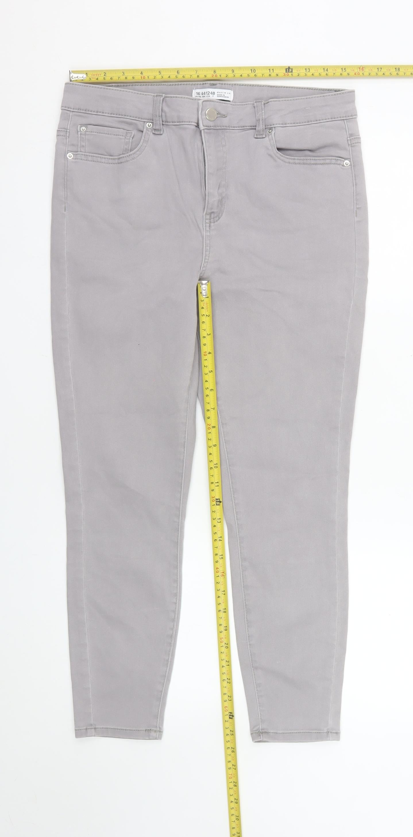 Denim Co. Women’s Grey Skinny Jeans Size 16 Stretch Slim Fit