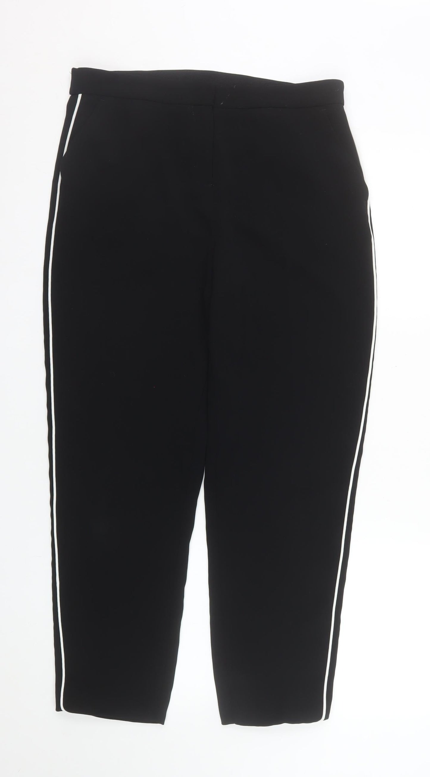 Dunnes Women Black Size 12 Stretch Stripe Trousers